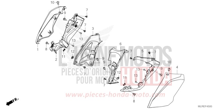 CARENAGE MILIEU de Hornet 500 PEARL HORIZON WHITE (NHB61) 2026